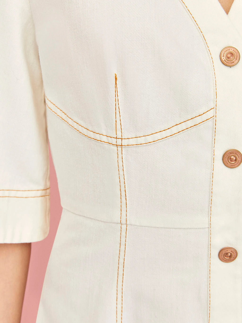 Stitch Detail Midi Denim Dress
