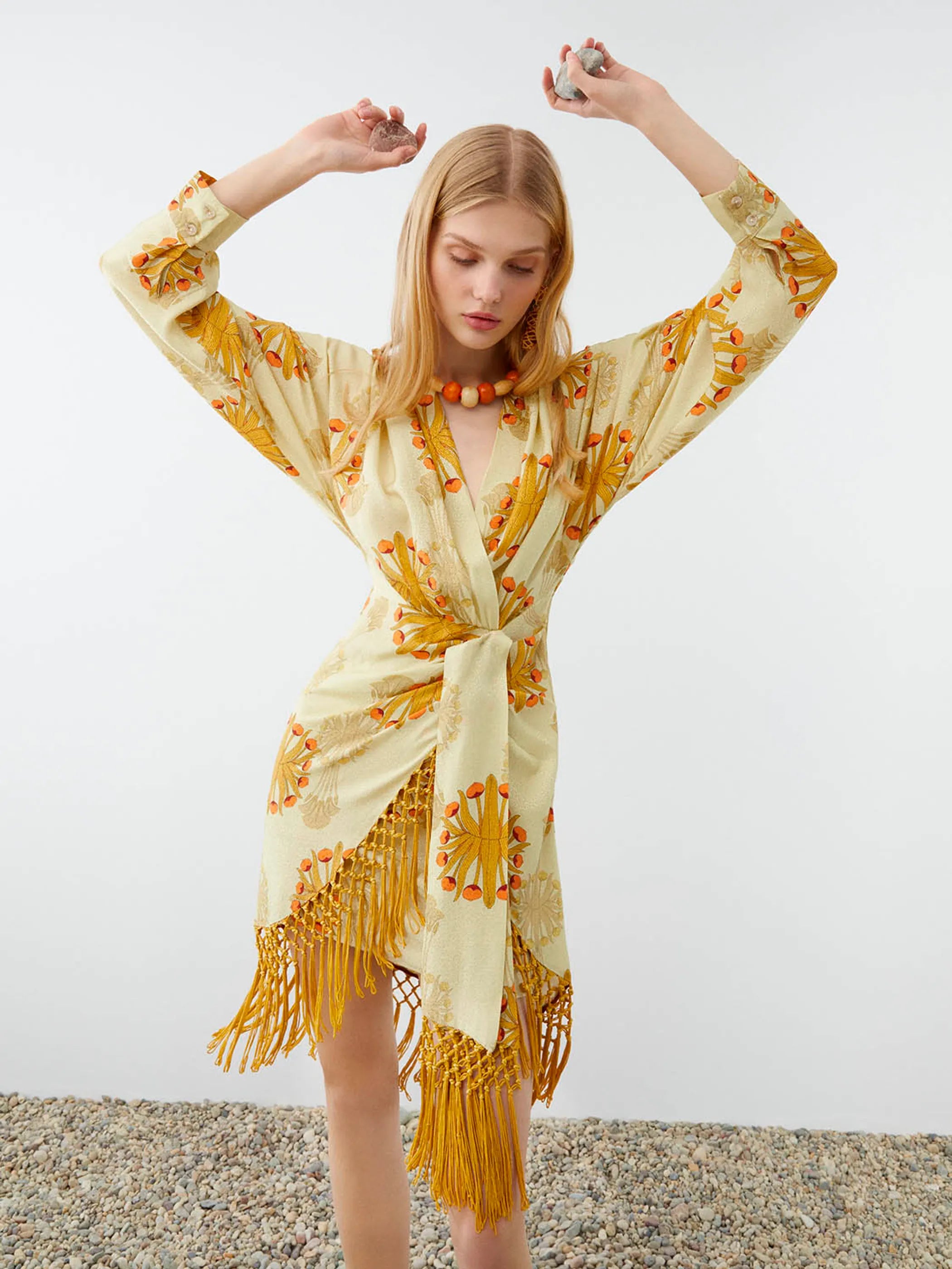 Printed Mini Fringe Dress