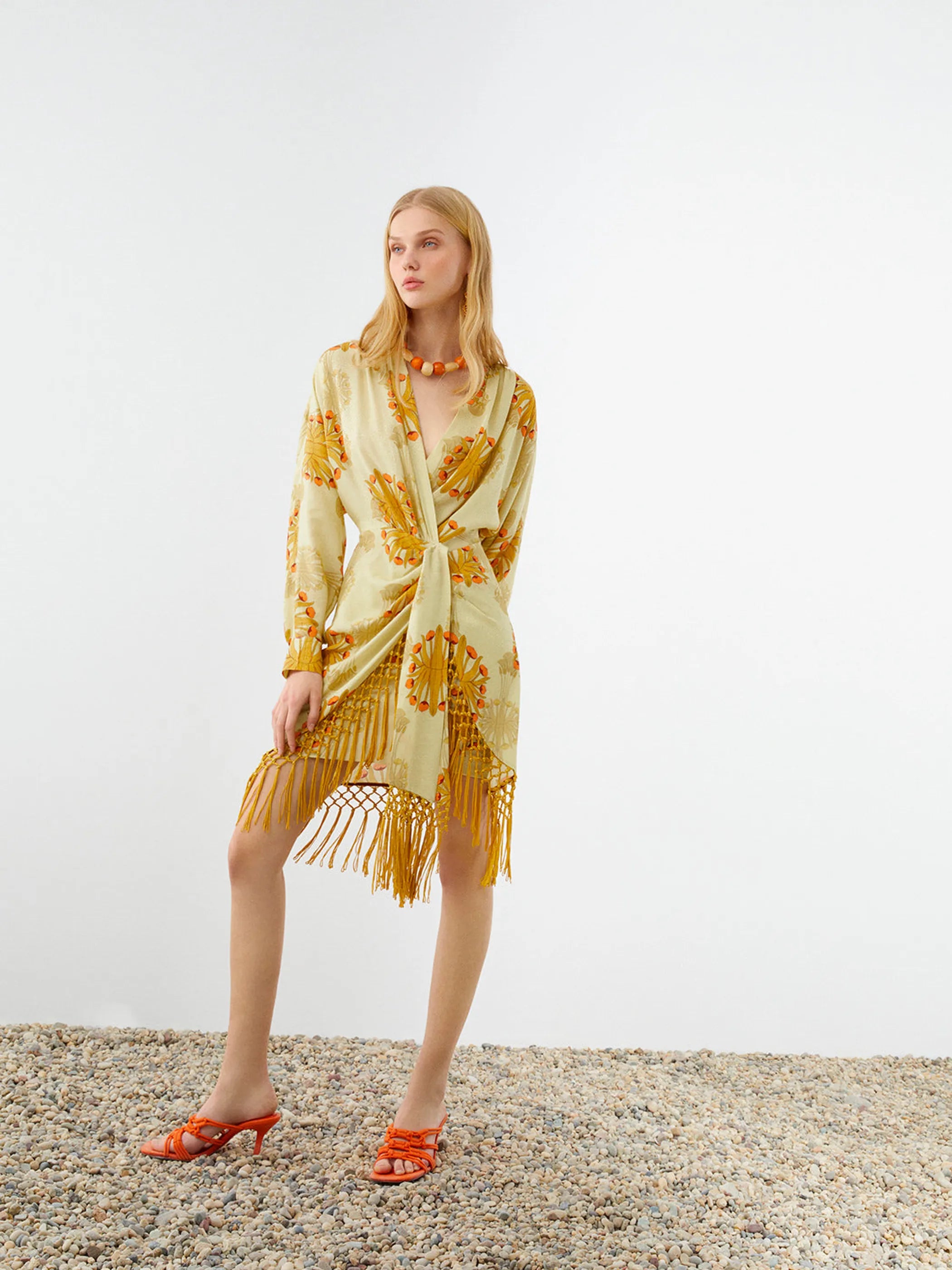 Printed Mini Fringe Dress