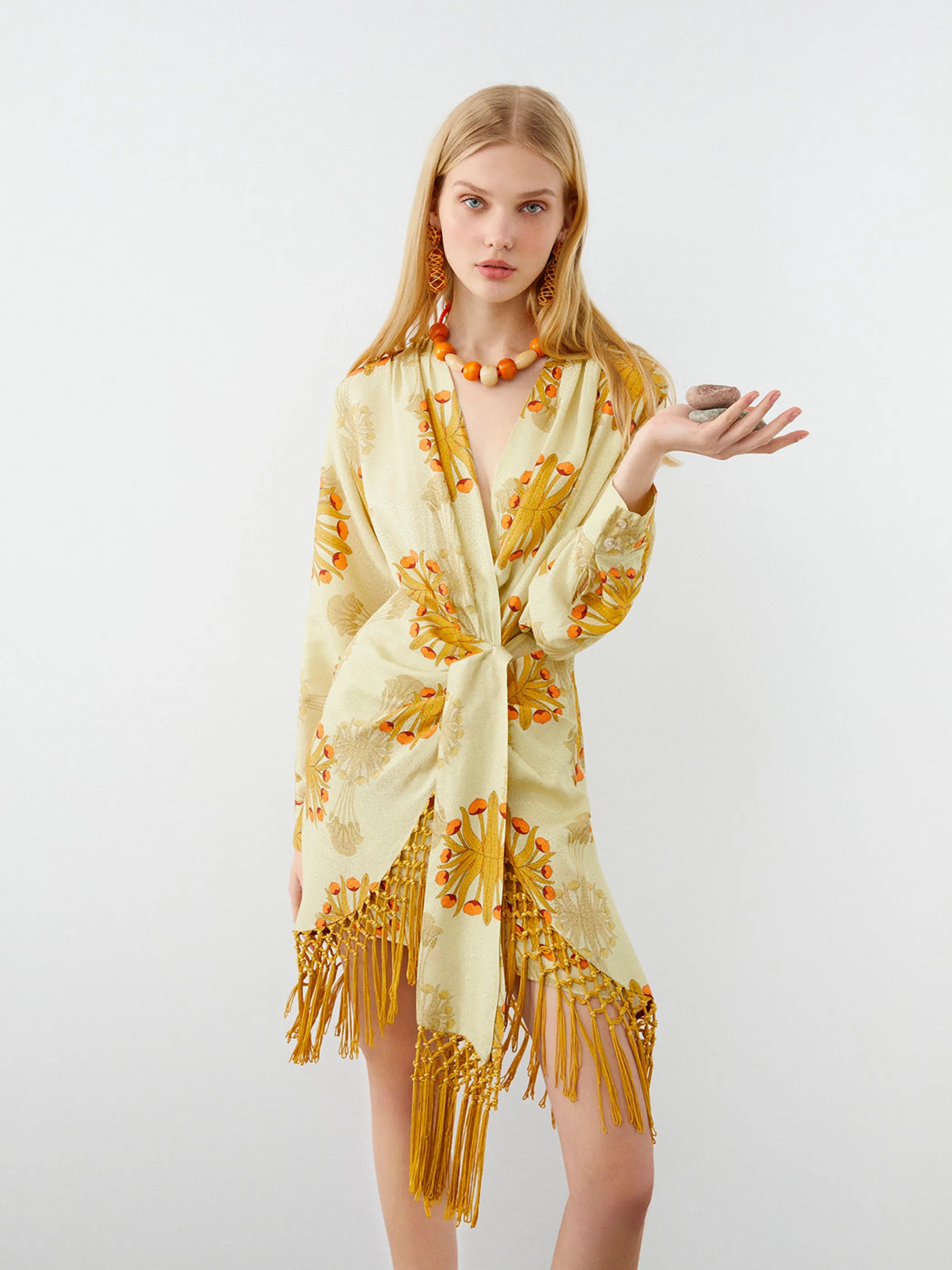 Printed Mini Fringe Dress