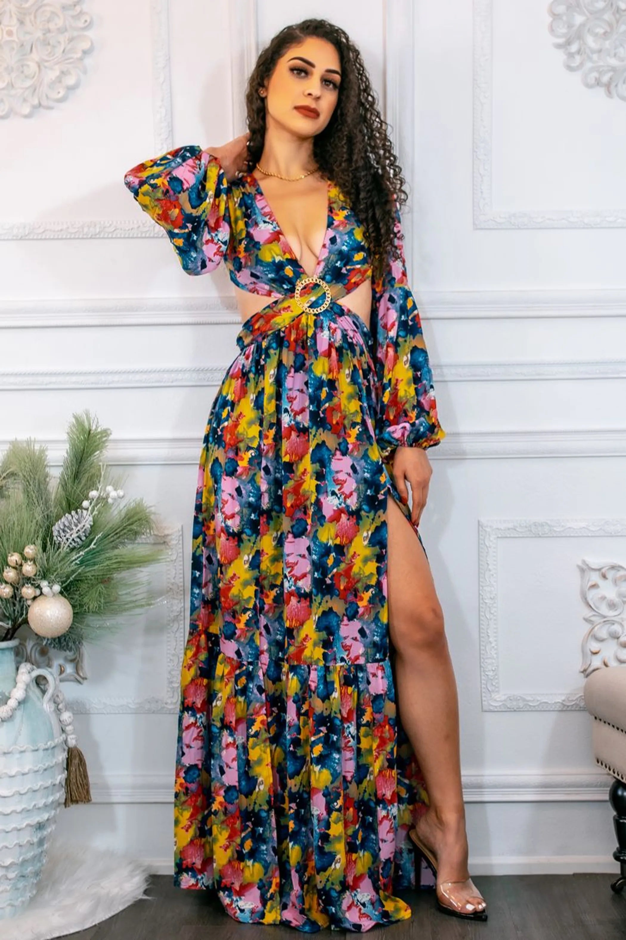 Work of Art Cut Out Maxi Dress