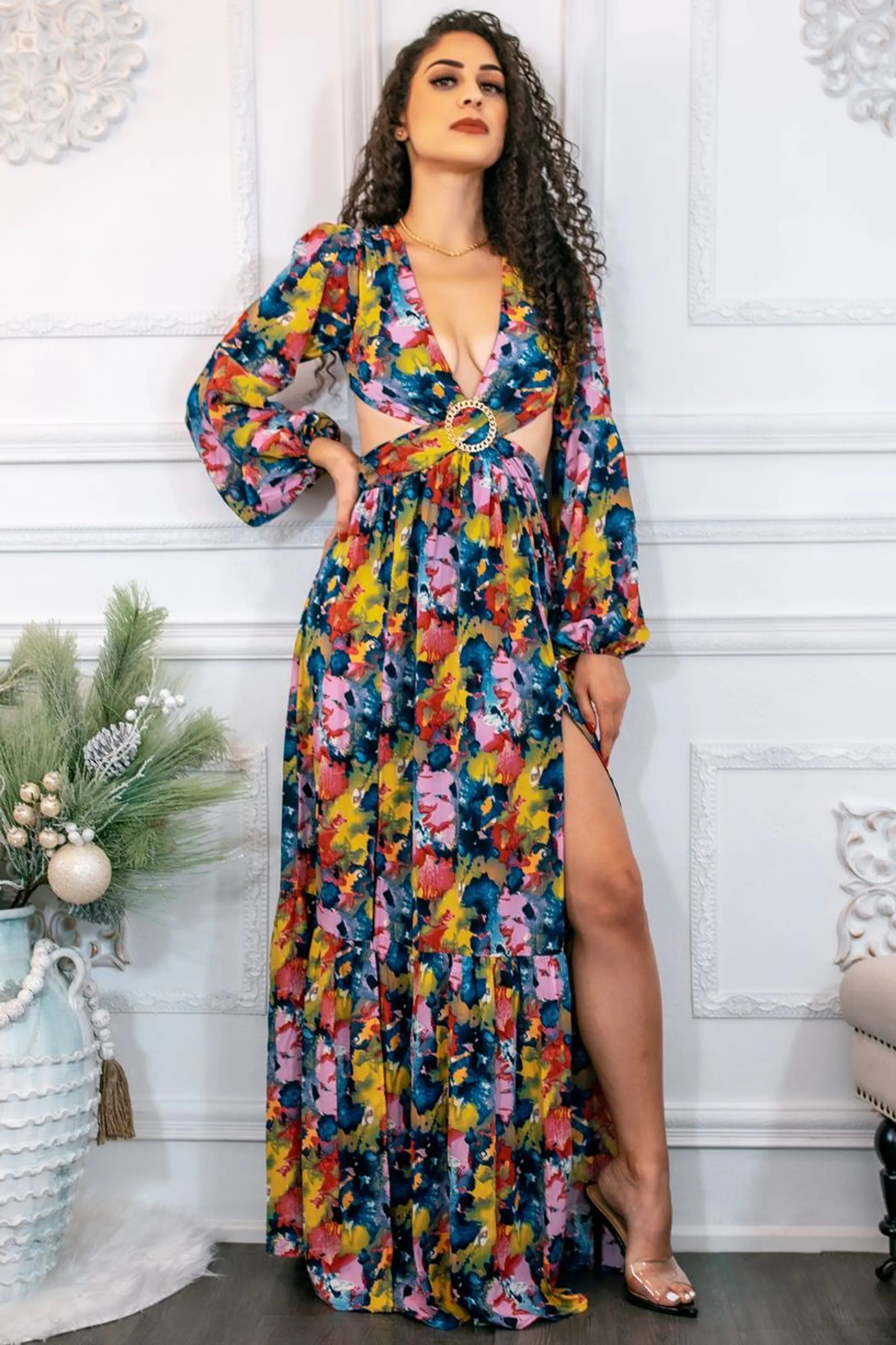 Work of Art Cut Out Maxi Dress