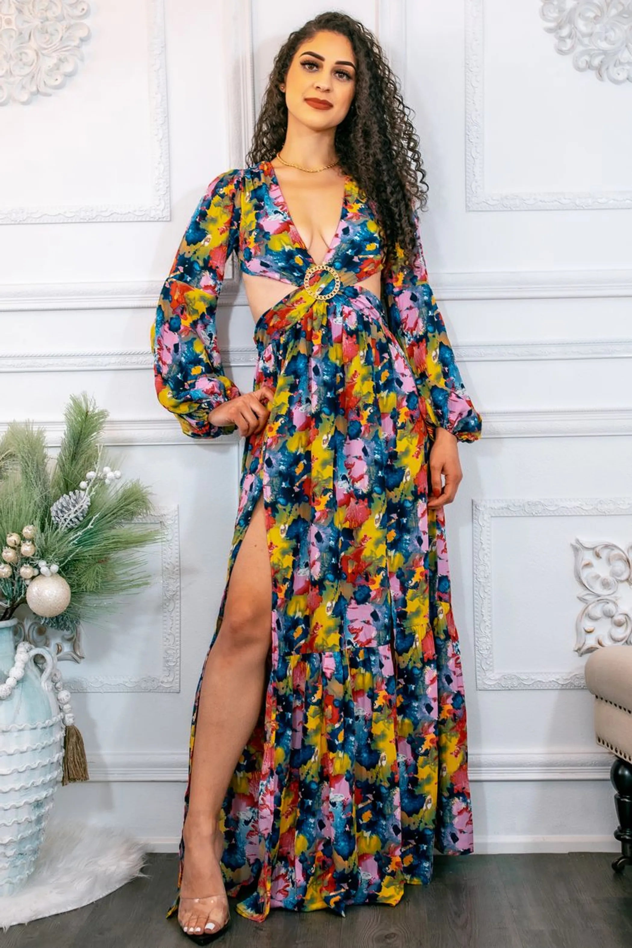Work of Art Cut Out Maxi Dress